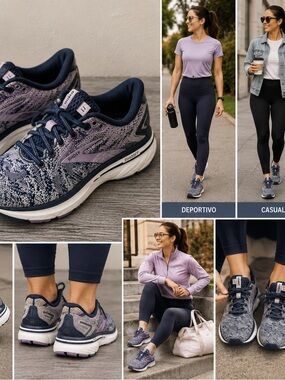 Brooks Ghost 11  Running Shoes - Navy & Lavender Women’s Size 10 B Athletic